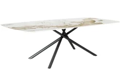 Design Esstisch OSAKA 200cm weiß schwarz Pandora Keramik Sterngestell Metall