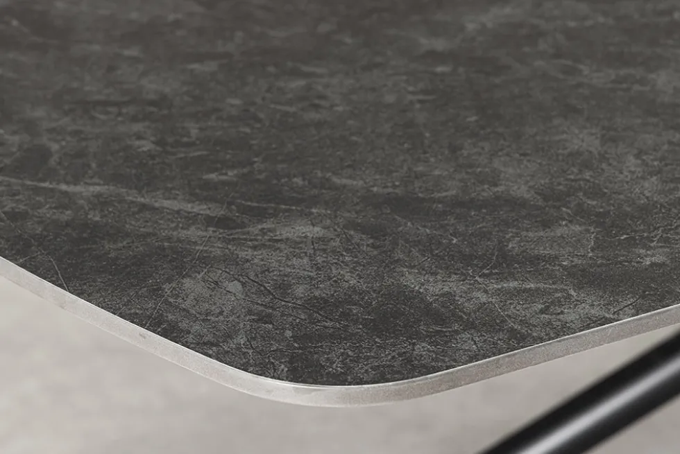 Design Esstisch OSAKA 160cm anthrazit Keramik schwarz Sterngestell Metall
