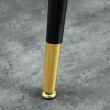Design Esstisch PARIS 120cm schwarz Eichenholz mit goldenen Fußkappen