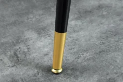 Design Esstisch PARIS 120cm schwarz Eichenholz mit goldenen Fußkappen