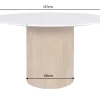 Design Esstisch TRES CHIC 140cm weiß Marmorplatte rund braun Mangoholz