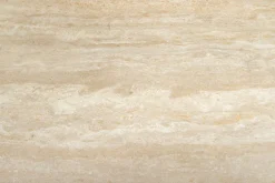 Design Esstisch UNIQUE 200cm natur braun Travertin Keramik Eichenholz Säulenfuß