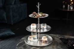 Design Etagere ABSTRACT 50cm silber mit drei Etagen