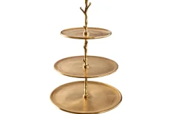 Design Etagere ABSTRACT 50cm gold Metall mit drei Etagen