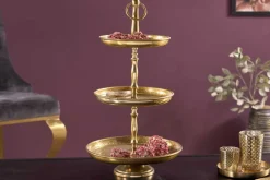 Design Etagere ORIENT 50cm gold im Wild Hammerschlag mit drei Etagen