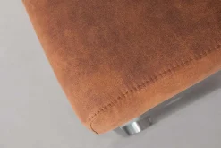 Design Freischwinger Stuhl COMFORT hellbraun mit Edelstahl-Gestell