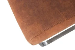 Design Freischwinger Stuhl COMFORT hellbraun mit Edelstahl-Gestell