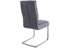 Design Freischwinger Stuhl COMFORT vintage grau mit Edelstahl-Gestell