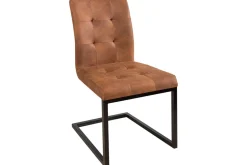 Design Freischwinger Stuhl OXFORD vintage braun Gestell Eisen