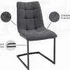Design Freischwinger Stuhl MIAMI dunkelgrau Metallgestell matt schwarz
