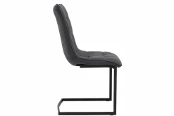 Design Freischwinger Stuhl MIAMI dunkelgrau Metallgestell matt schwarz