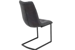 Design Freischwinger Stuhl MIAMI dunkelgrau Metallgestell matt schwarz