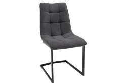 Design Freischwinger Stuhl MIAMI dunkelgrau Metallgestell matt schwarz