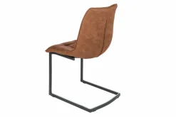 Design Freischwinger Stuhl MIAMI braun antik Metallgestell matt schwarz