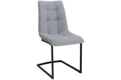 Design Freischwinger Stuhl MIAMI hellgrau Metallgestell matt schwarz