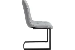 Design Freischwinger Stuhl MIAMI hellgrau Metallgestell matt schwarz