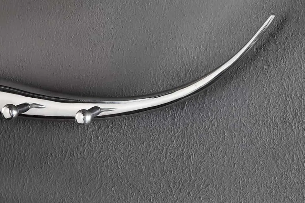 Design Garderobe BULL 100cm Aluminium Wanddekoration Stierkopf