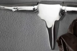 Design Garderobe BULL 100cm Aluminium Wanddekoration Stierkopf