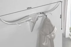 Design Garderobe BULL 100cm Aluminium Wanddekoration Stierkopf