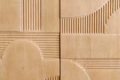 Design Highboard ART DECO 120cm weiß gekälkt Mangoholz massiv 3D Front