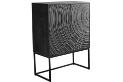 Design Highboard ORBIT 120cm schwarz Mangoholz mit 3D-Front Metall