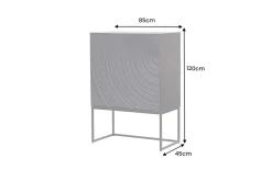 Design Highboard ORBIT 120cm schwarz Mangoholz mit 3D-Front Metall