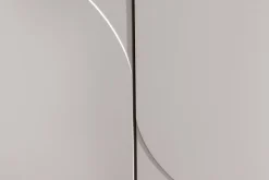 Design Highboard SAVOY 130cm kaschmir weiß Marmor Keramik mit Stauraum und 3D-Front