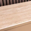 Design Highboard SAVOY 130cm grau beige greige Travertin Keramik Stauraum 3D-Front