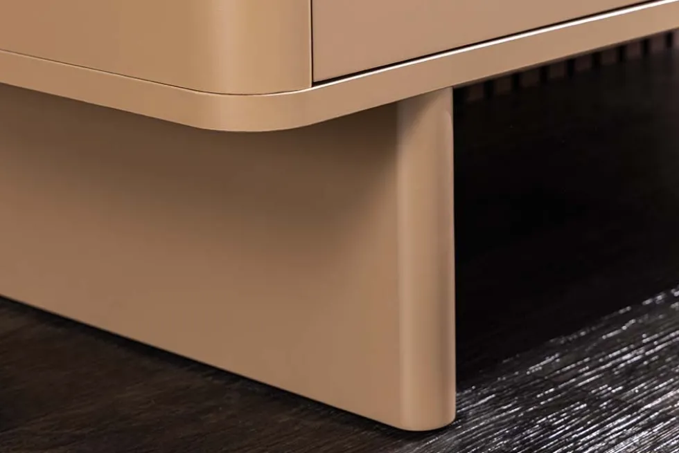 Design Highboard SAVOY 130cm grau beige greige Travertin Keramik Stauraum 3D-Front