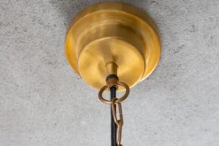 Design Hängelampe INDUSTRIAL 45cm gold Metall rund Pendelleuchte höhenverstellbar