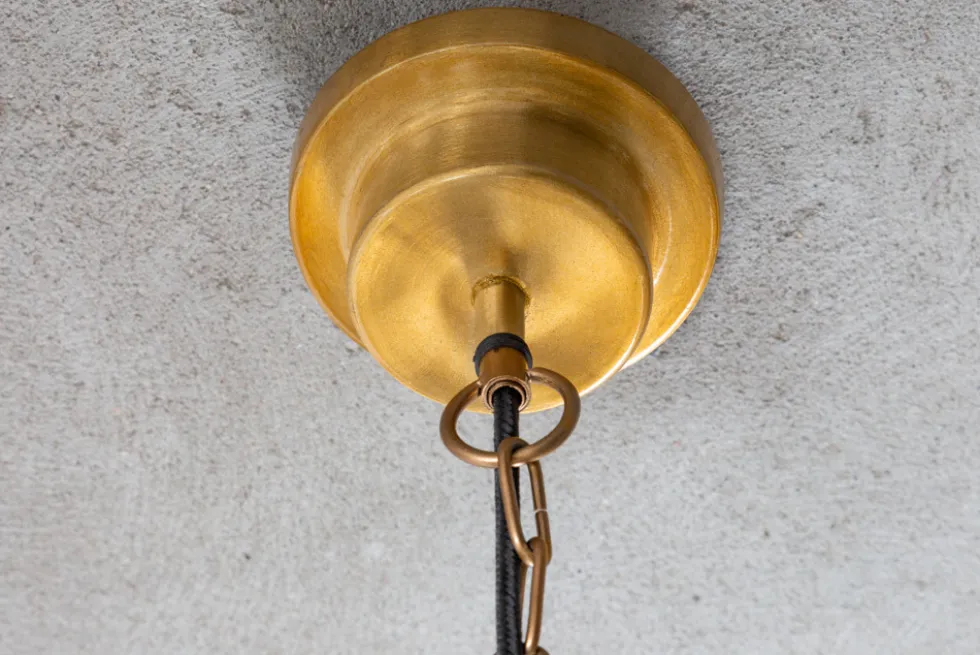Design Hängelampe INDUSTRIAL 45cm gold Metall rund Pendelleuchte höhenverstellbar