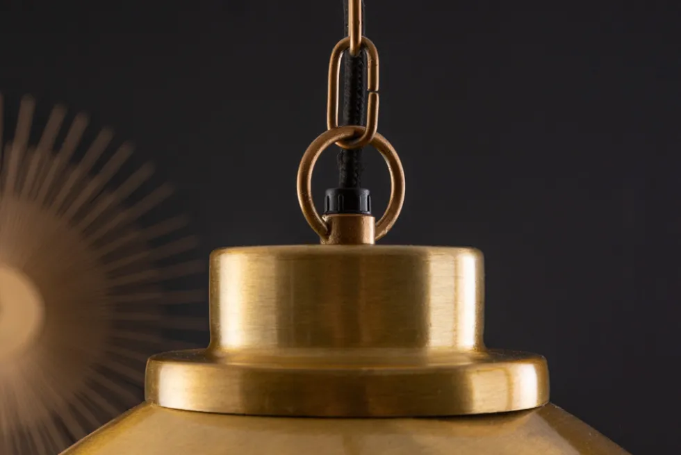 Design Hängelampe INDUSTRIAL 45cm gold Metall rund Pendelleuchte höhenverstellbar