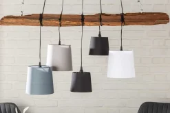 Design Hängelampe LEVELS 115cm Treibholz schwarz grau mit 5 Leuchten