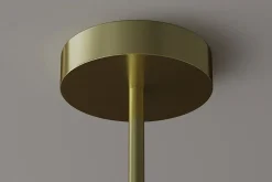 Design Hängelampe LIQUID DIAMOND 100cm gold Glas Stahl fünf Schirme Kugelleuchte