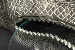 Design Hängetisch WILDLIFE CROCODILE 60cm silber Metall Krokodil Beistelltisch