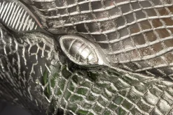 Design Hängetisch WILDLIFE CROCODILE 60cm silber Metall Krokodil Beistelltisch
