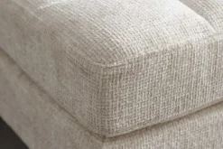 Design Hocker COZY VELVET 80cm beige Chenille Federkern Holzfüße
