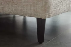 Design Hocker COZY VELVET 80cm beige Chenille Federkern Holzfüße