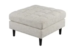 Design Hocker COZY VELVET 80cm beige Chenille Federkern Holzfüße