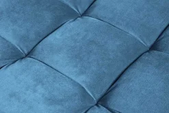 Design Hocker COZY VELVET 80cm petrol blau gold Samt Metallfüße