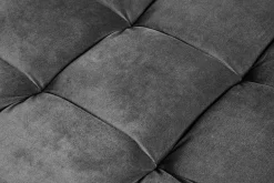 Design Hocker COZY VELVET 80cm grau Samt goldene Füße