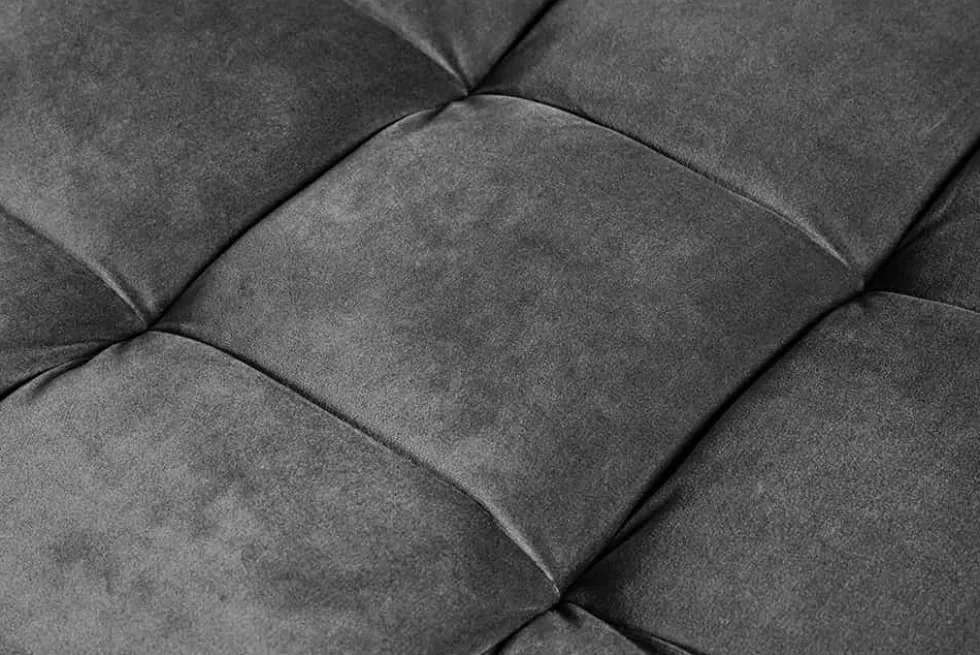 Design Hocker COZY VELVET 80cm grau Samt goldene Füße