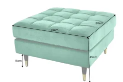 Design Hocker COZY VELVET 80cm smaragdgrün Samt goldene Füße