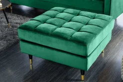 Design Hocker COZY VELVET 80cm smaragdgrün Samt goldene Füße