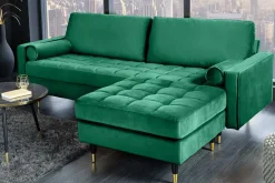 Design Hocker COZY VELVET 80cm smaragdgrün Samt goldene Füße
