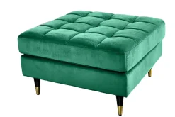 Design Hocker COZY VELVET 80cm smaragdgrün Samt goldene Füße