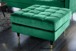 Design Hocker COZY VELVET 80cm smaragdgrün Samt goldene Füße