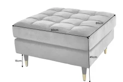 Design Hocker COZY VELVET 80cm senfgelb gold Samt Metallfüße