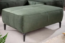 Design Hocker MARRAKESCH 110cm flaschengrün Samt mit Ziersteppung