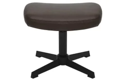 Design Hocker VOGUE 45cm brandy braun Kunstleder drehbar schwarze Metallbeine Fußhocker